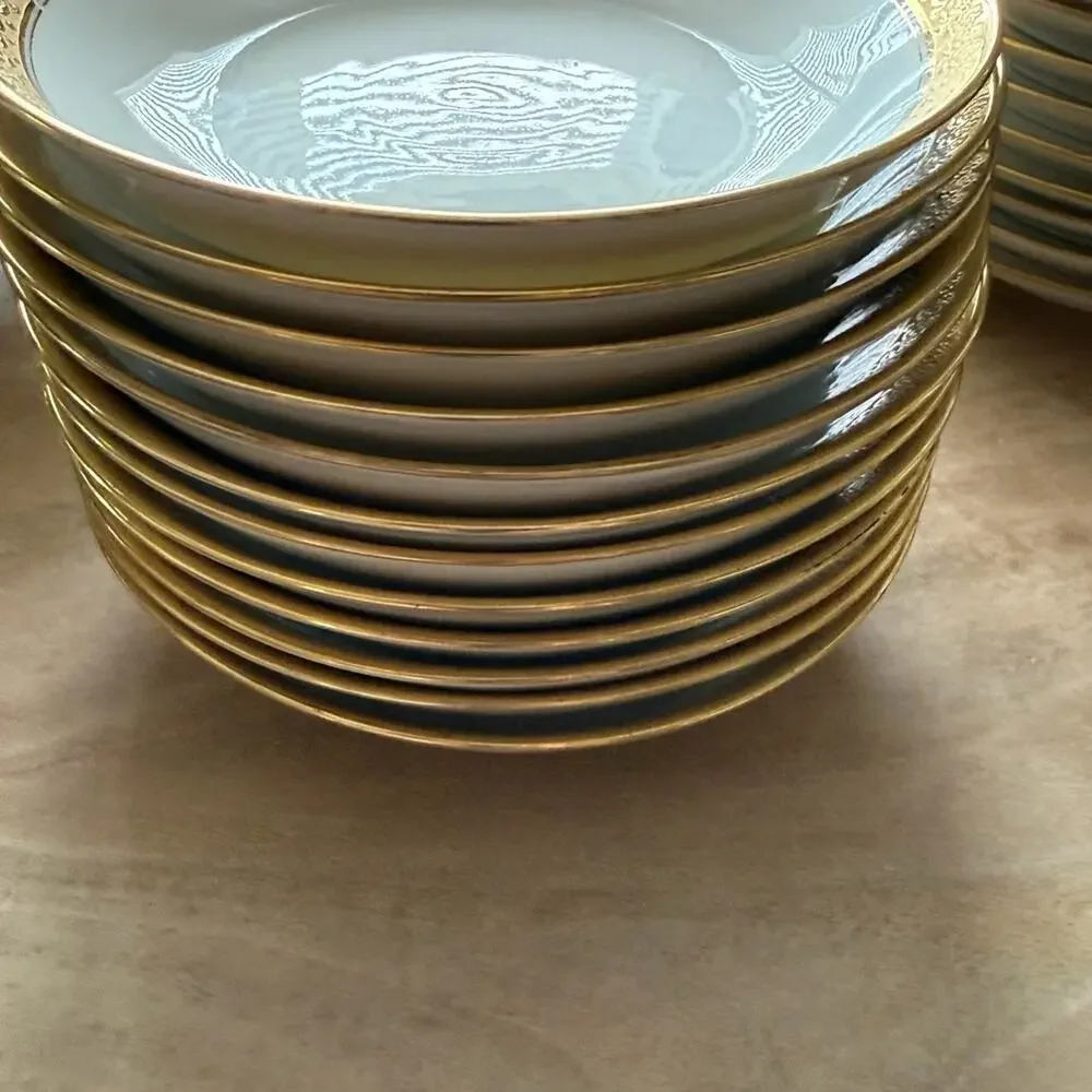 Ch. Field Haviland Limoges France Gold Encrusted Dinner Service for 12/63 pieces